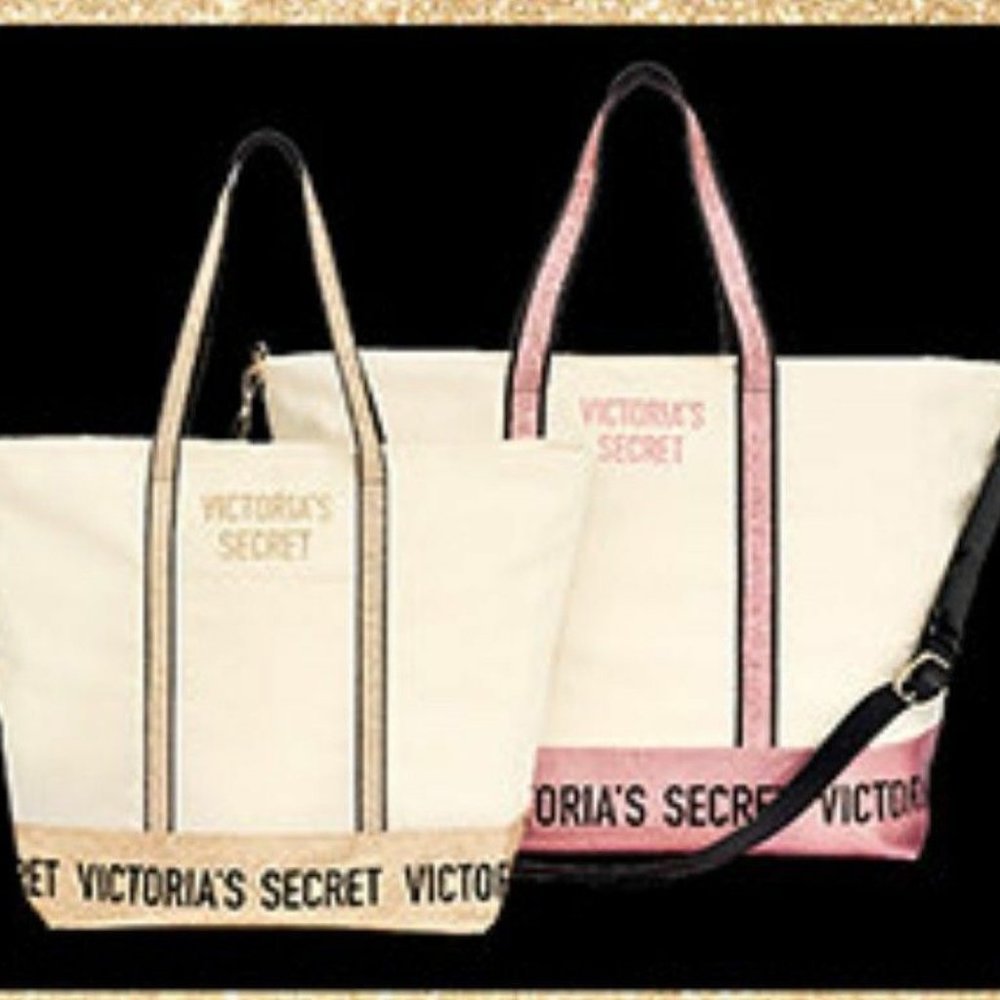 Victoria's Secret 2 Pc Sparkle Carryall/Weekender